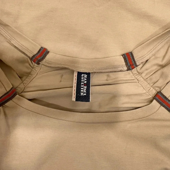 Jean Paul Gaultier Beige Logo Tee Dress Size Medium - Picture 14 of 15